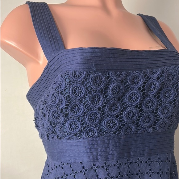 Donna Morgan Women’s Fit & Flare Dress 100%Cotton Belted Eyelet Lace Lined Sz 14 - Picture 3 of 14